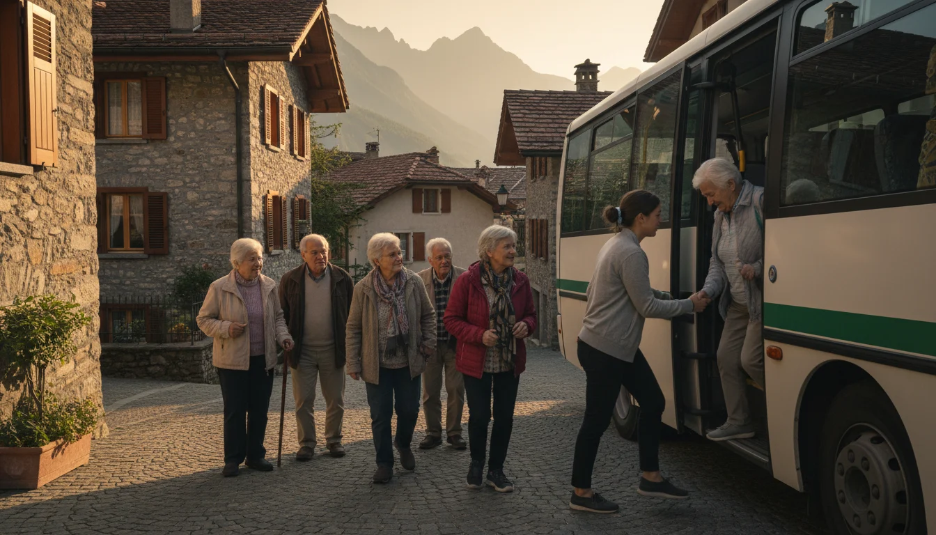 Senior:innen steigen in den Bus