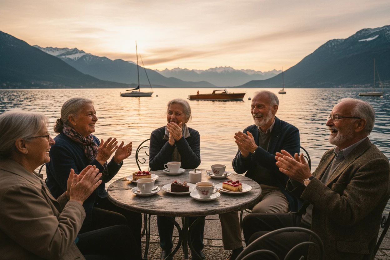 Senior:innen-Gruppe am See